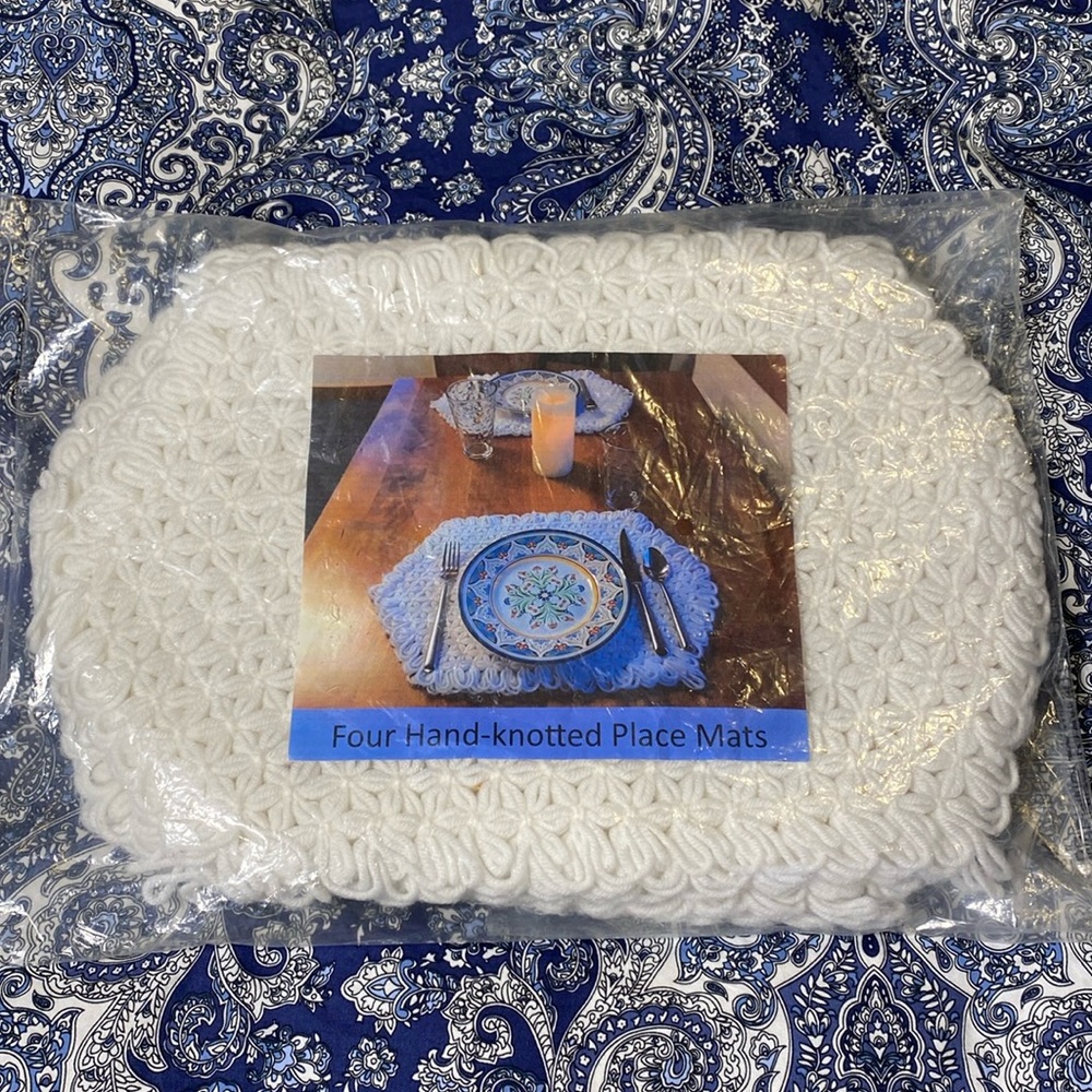 Boho-Chic Hand-Knotted Placemats 4-Pack